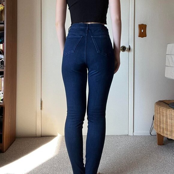 UNIQLO Women's Navy and Blue Jeans - Picture 3 of 4